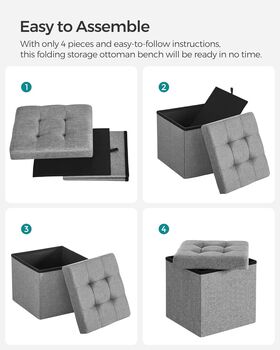 Foldable Ottoman Footrest With Storage Cube, 7 of 9