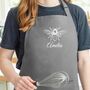 Personalised Bee Apron In Grey, thumbnail 1 of 5