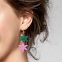 Star Dangle Earrings In Emerald Glitter Acrylic, thumbnail 3 of 4