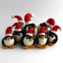 Penguin Christmas Decoration Penguin In Santa Hat, thumbnail 2 of 6