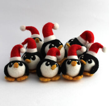 Penguin Christmas Decoration Penguin In Santa Hat, 2 of 6