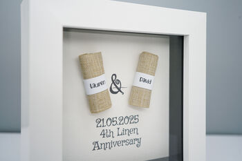 Personalised Linen 4th Anniversary Frame Gift, 4 of 5