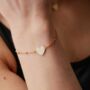 Sterling Silver Gold Plated Heart Bead Bracelet, thumbnail 1 of 6