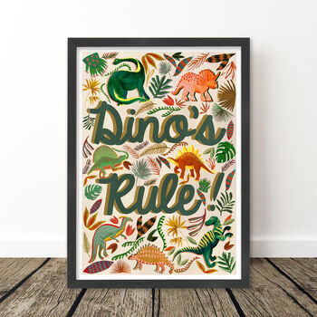 Dino's Rule Kids Wall Art Print, 9 of 10
