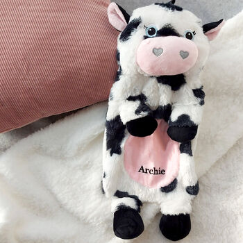 Personalised Cow Hot Water Bottle, 2 of 2