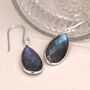 Sterling Silver Faceted Labradorite Drop Earrings, thumbnail 3 of 10