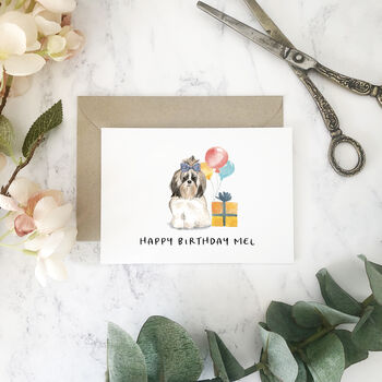 Personalised Shih Tzu Birthday Card By Mitzi Prints ...