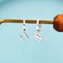Mismatched Horse And Horseshoe Huggie Hoops In Sterling Silver, thumbnail 1 of 10