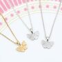18ct Gold Plated Or Silver Tiny Butterfly Necklace, thumbnail 2 of 4