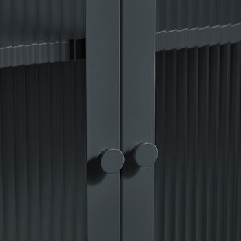 Tall Taylor Glass Cabinet In Olive, 6 of 6