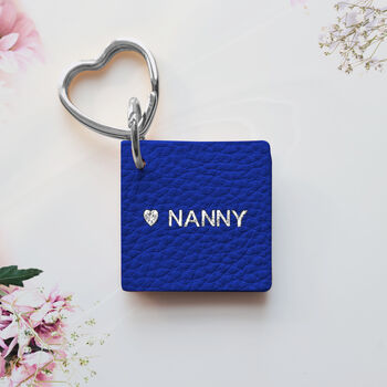 Personalised Nanny Multi Photo Flip Leather Keyring, 3 of 8