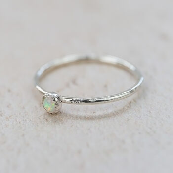 Sterling Silver Birthstone Stacking Ring, 10 of 12
