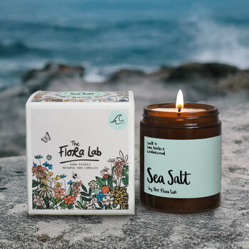 Sea Salt Scented Natural Wax Candle, 2 of 3