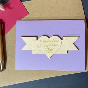 Personalised Wooden Heart Valentine’s Keepsake Card, 5 of 9