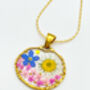 Pendant Necklace With Daisies And Forgetmenots In Gold Or Silver, thumbnail 3 of 12