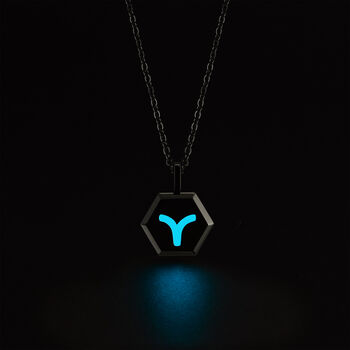 Aries Zodiac Glowing Pendant Necklace With Uv Keyring Torch, 11 of 12