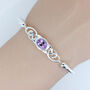 Solid Sterling Silver Celtic Amethyst Bangle, thumbnail 1 of 8