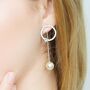 Ar Pearl And Crystal Silver Plated Ring Shape Earrings, thumbnail 1 of 6