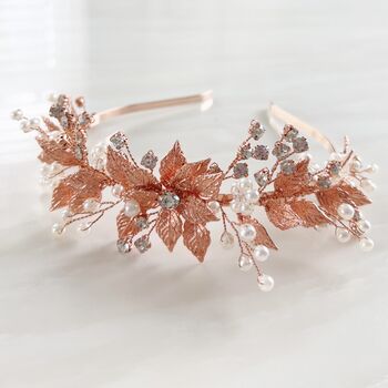 Rose Gold Bridal Headpiece, 2 of 5