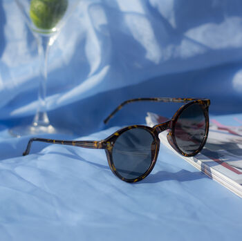 Classic Round Keyhole Sunglasses In Tortoise Shell, 2 of 3