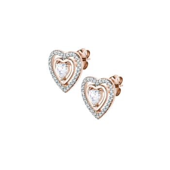 Emily And Ophelia Cubic Zirconia Heart Stud Earrings, 3 of 4