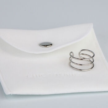Sterling Silver Simple Triple Band Adjustable Ring, 6 of 6