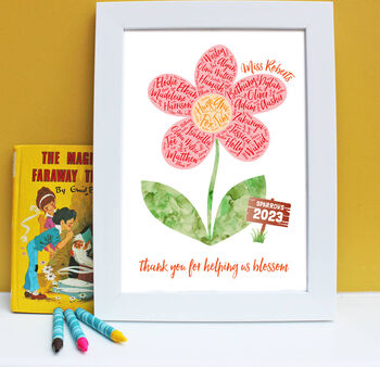 Personalised 'Class Flower' Teacher Thank You Print, 2 of 7