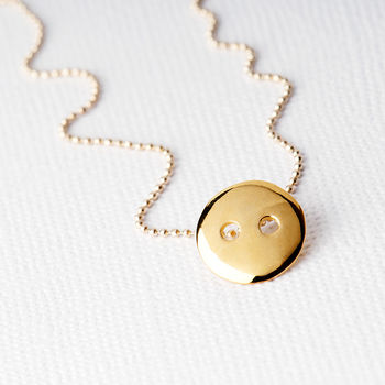 Cute As A Button Gold Necklace, 4 of 11