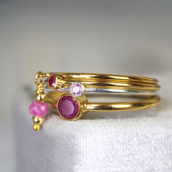 Pink Sapphire Solitaire Ring Silver Or Gold, 9 of 12