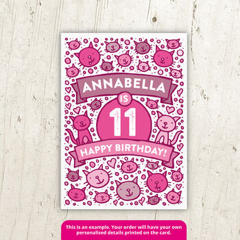 Personalised Cat Birthday Card, 3 of 3