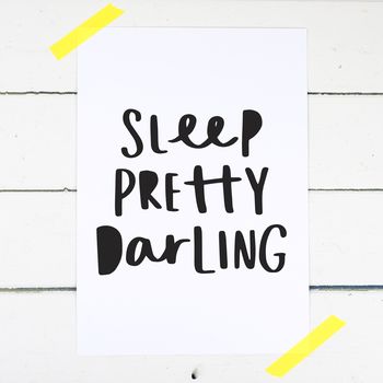 Sleep Little Darling New Baby Print, 2 of 5