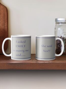Personalised His And Hers Engagement Mugs, 4 of 4