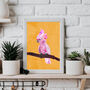 Custom Personalised Pink Cocatoo Bird Art Print, thumbnail 2 of 6