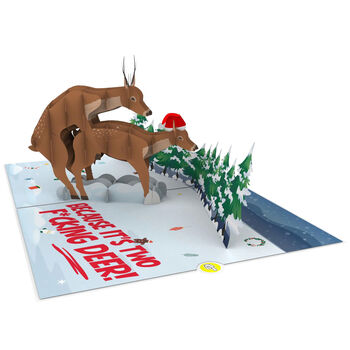 F*Cking Deer! Funny Christmas Card With Cheeky 3D Pop Ups, 5 of 9