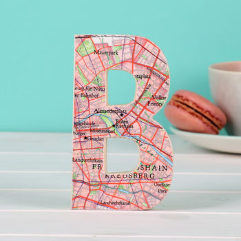 Map Location Wooden Letter Wedding Anniversary Gift, 2 of 6