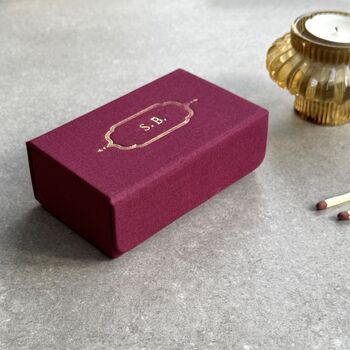 Refillable Linen Matchbox With Personalised Initials, 4 of 11