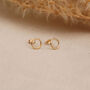 Minimalist Open Circle Stud Earrings In Silver Or Gold, thumbnail 3 of 9