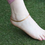 Golden Brass Boho Leaf Foot Payal Anklet, thumbnail 2 of 7