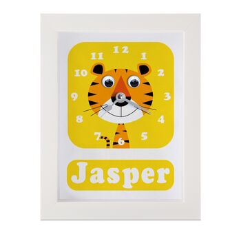 Personalised Childrens Tiger Clock, 10 of 10