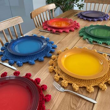 Pompom Placemat Crochet Kit, 2 of 8