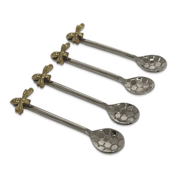 Set Of Four Beehive Coffee Spoons, 4 of 6