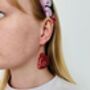 Red Glitter Anatomic Heart Earrings / Handmade Medical Student Gift, thumbnail 5 of 5