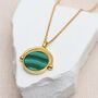 Personalised 18ct Gold Plated Malachite Spinner Necklace, thumbnail 1 of 5