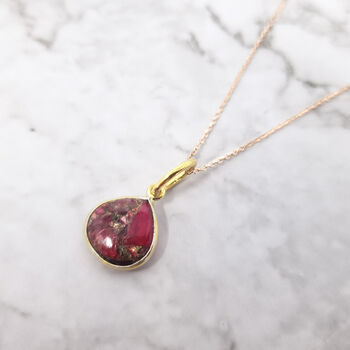 Gold Vermeil Plated Garnet Mixed Metal Necklace, 2 of 3
