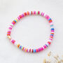 Personalised Multi Coloured Disc Stretch Bracelet, thumbnail 4 of 11