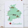 Lancashire County Map Illustration Print, thumbnail 3 of 8