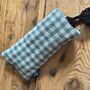 Sea Green Check Linen Glasses Case, thumbnail 1 of 3