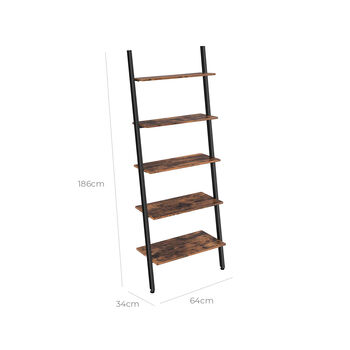 Five Tier Industrial Ladder Bookcase Shelf, 6 of 6