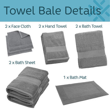 Personalised Bliss Luxury Bath Towel Nine Piece Bale Set, 3 of 12