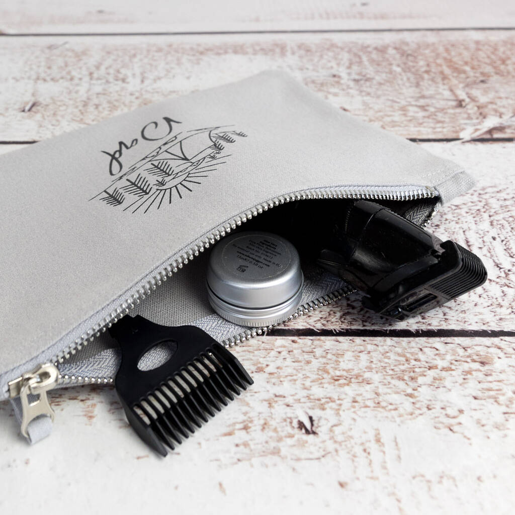 Men's Personalised Grooming Kit Pouch By Love Lammie & Co